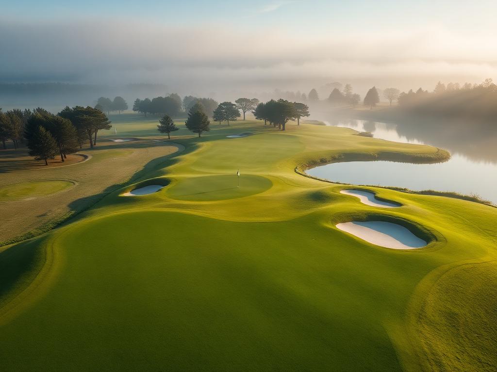 Aerial golf courses drone photography