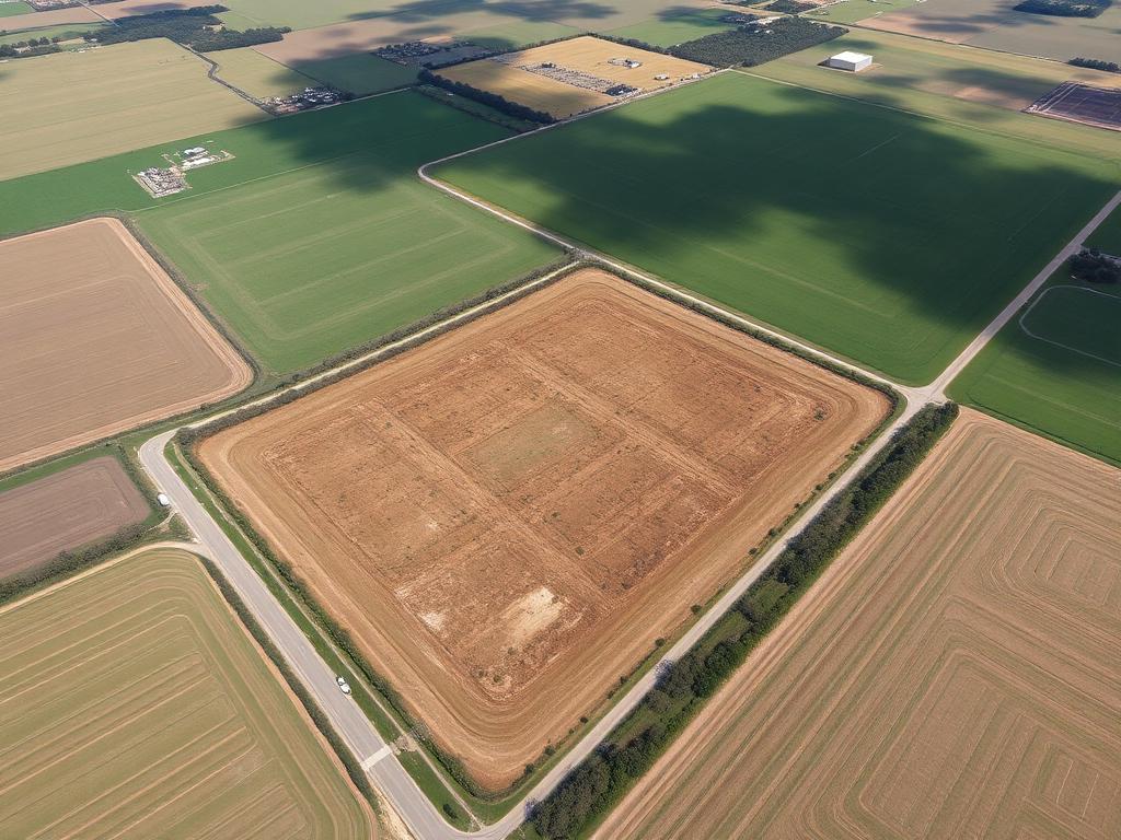Aerial land development drone photography