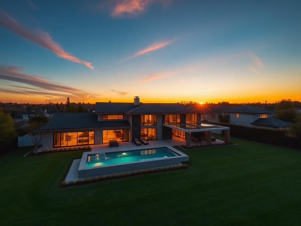 Aerial real estate drone photography